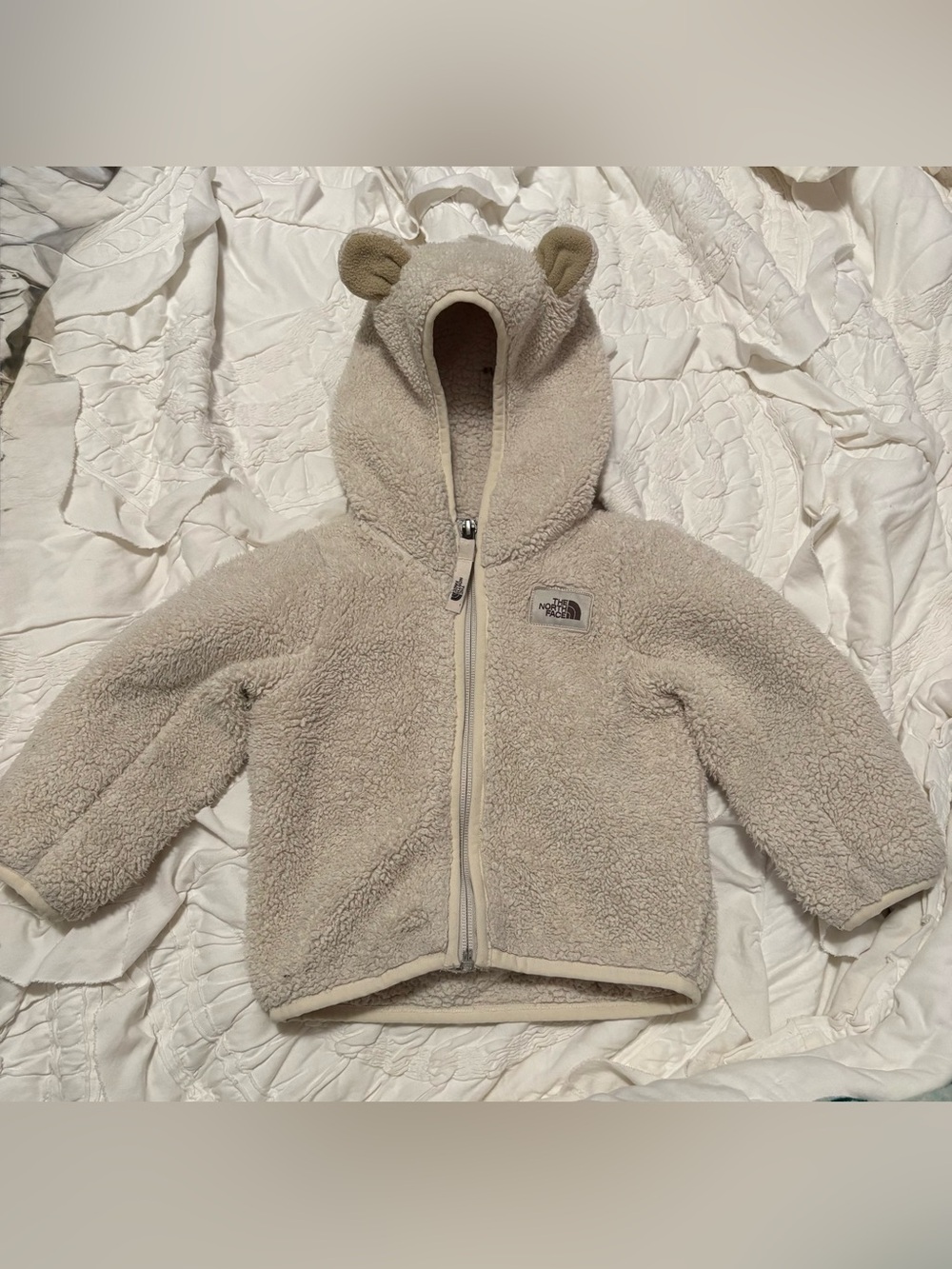 The North Face Teddy Fleece Hoodie Baby Jacket Beige/Cream 12-18